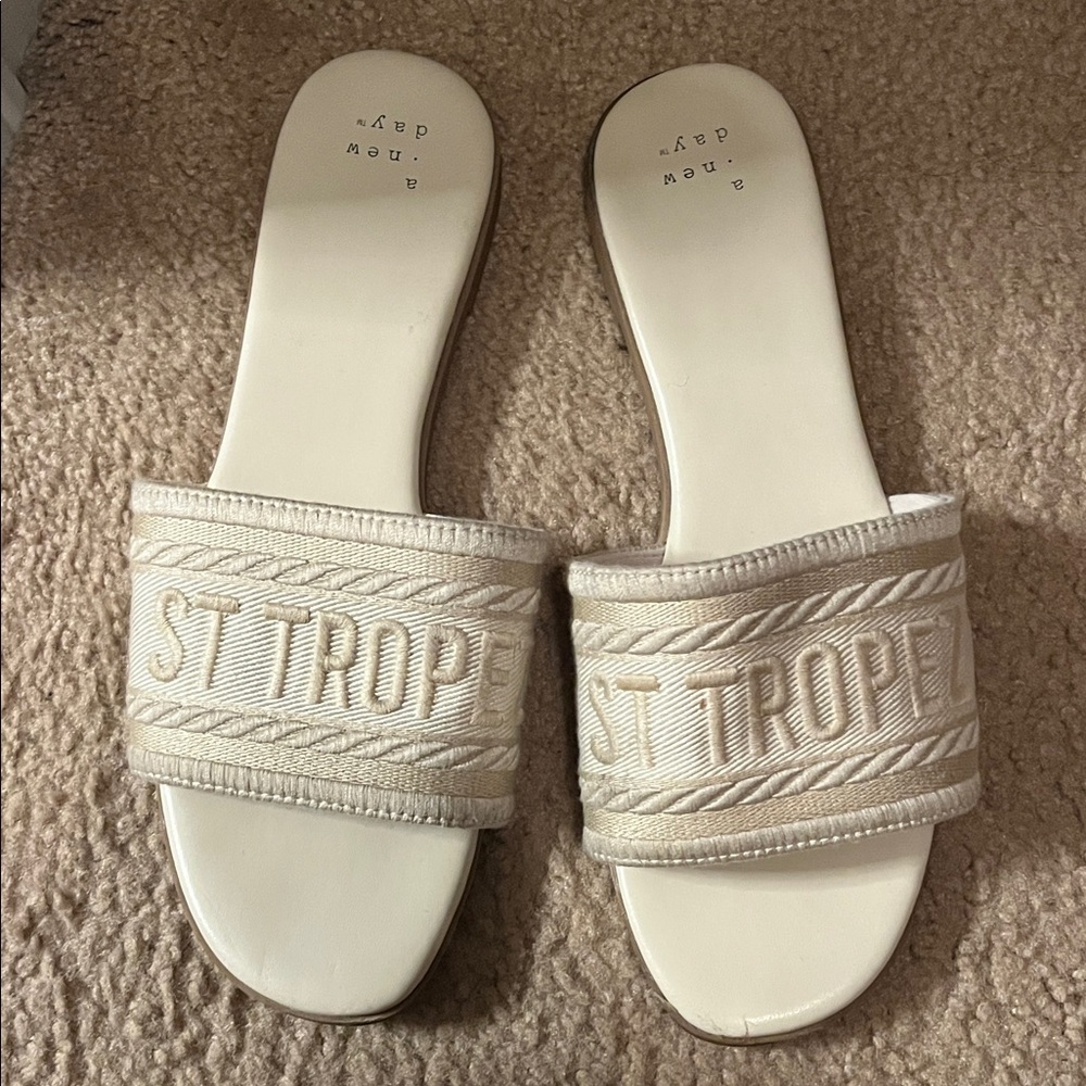 A New Day Cream Slide Sandals